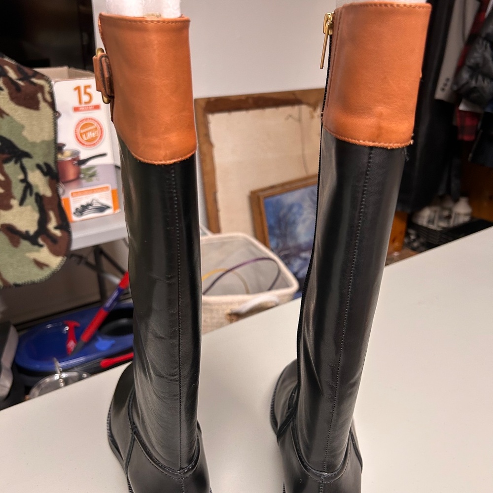 Vince Camuto Wide Calf Leather Riding Boots Andalian Women’s Size 6.5 - Picture 6 of 12